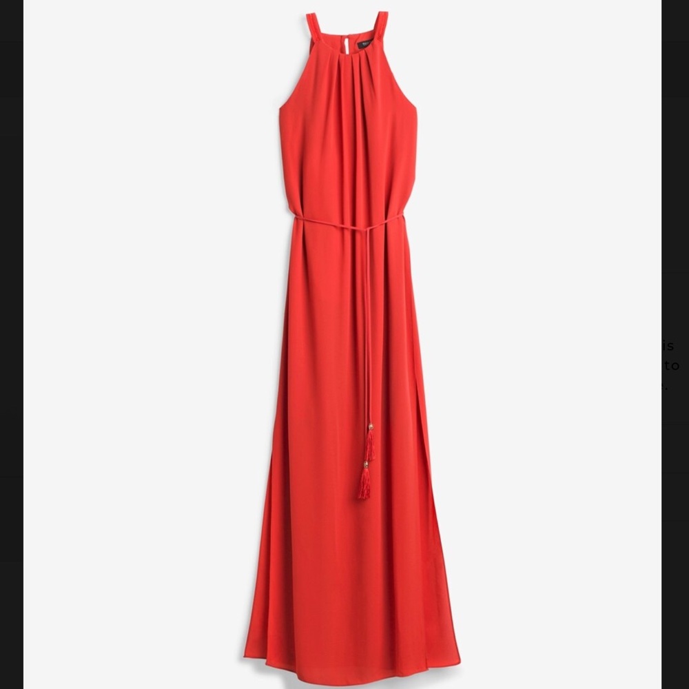 White House Black Market Orange Layered Maxi Dress, Size 6